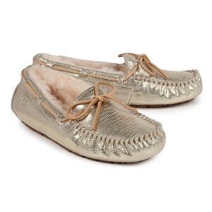 UGG Women's Dakota Metallic Slippers in Gold Sz 7